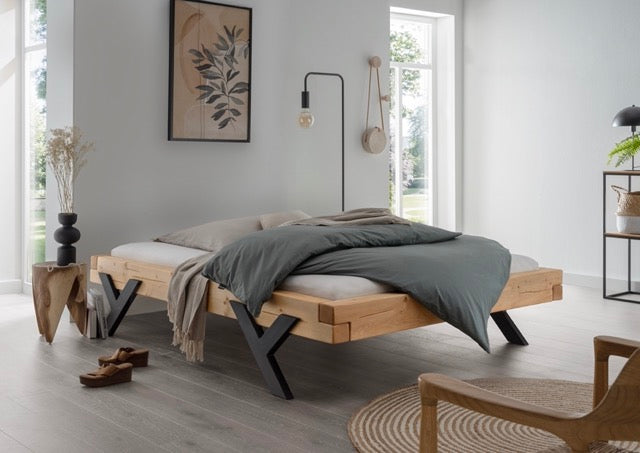 Kensington Bed Frame Y-Leg (Wood) 140x200 cm | Oak, oiled