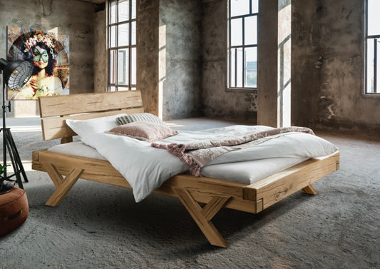 Kensington Bed Frame (Wood Rails) 140x200 cm | Oak, oiled