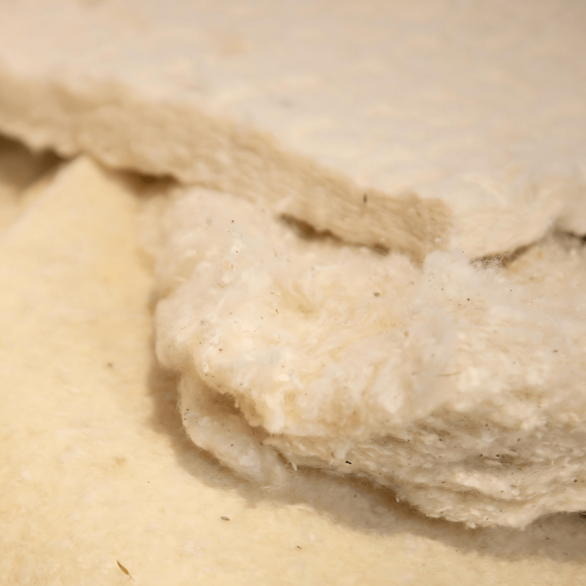 Close-up view of natural fillers used in the production of English Royal Mattress 12500 Pocket