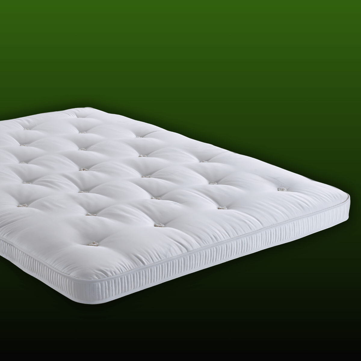 English Royal Mattress with 4000 Mini Pocket Top Pillow on a green background - Natural British Mattress