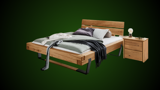 Kensington Bed Frame Y-Leg (Metal) 140x200 cm | Oak, oiled