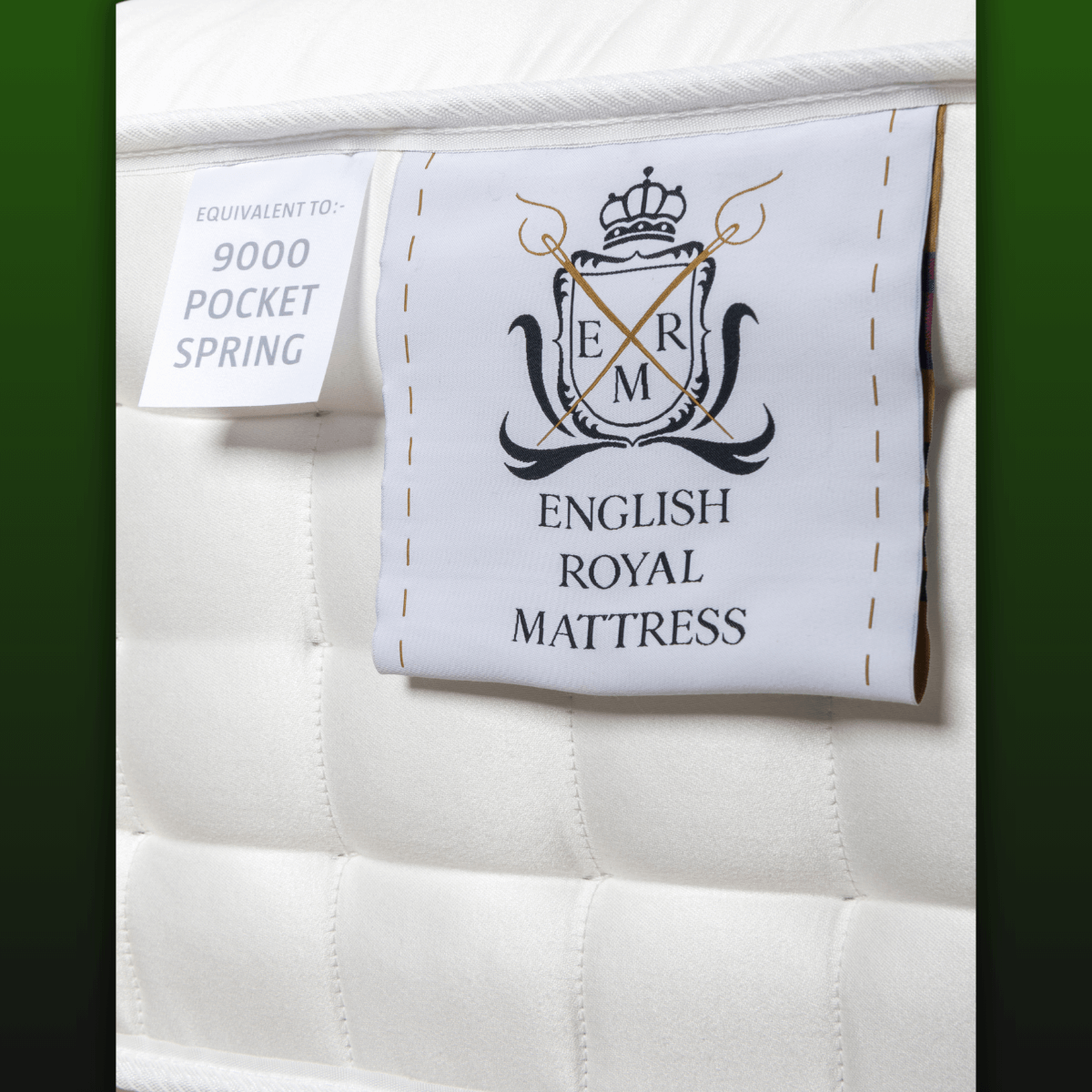 High-quality hand made English Royal Mattress with natural fillers and 12500 pocket springs for ultimate comfort and support