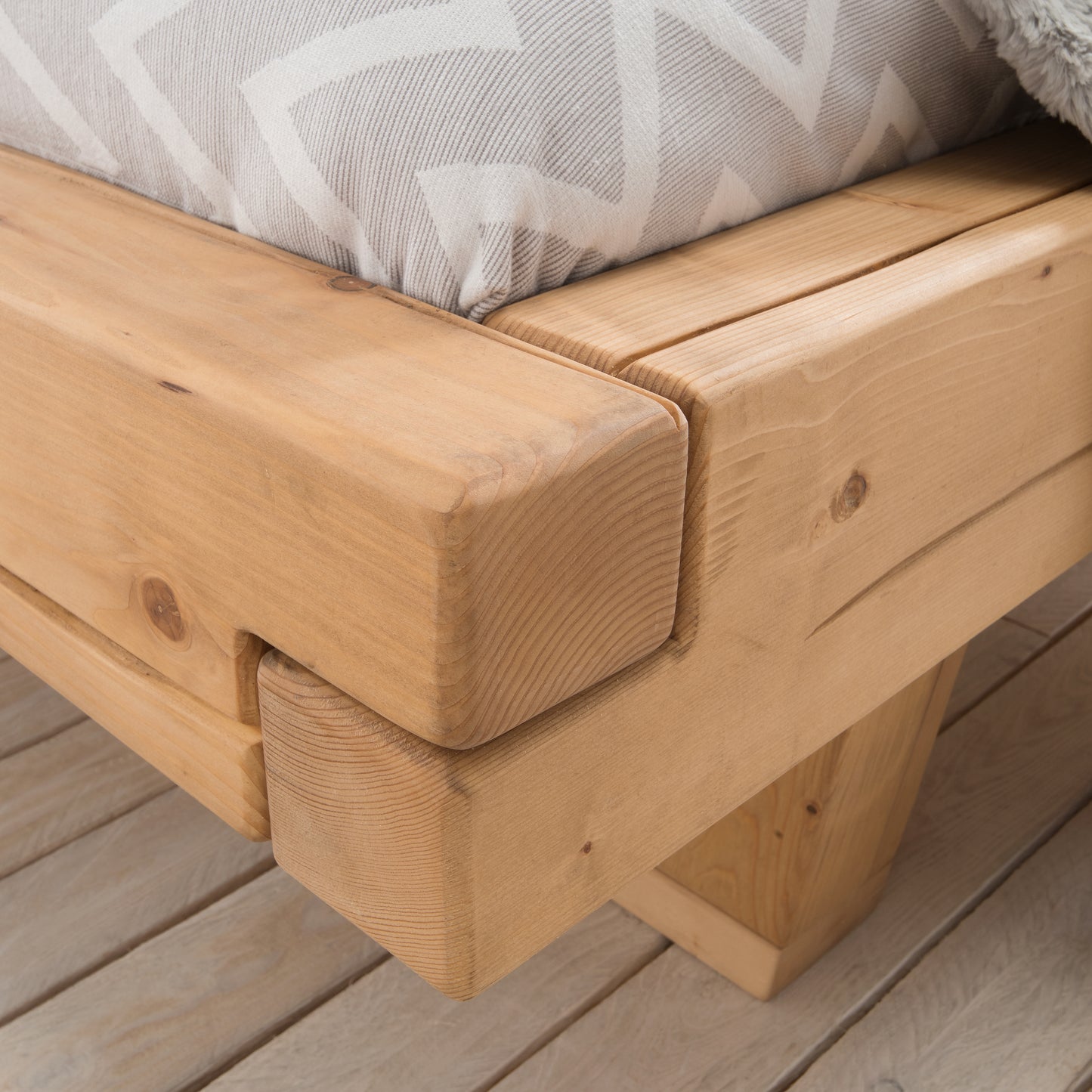 Kensington Bed Frame + Wood Headboard 140x200 cm | Oak, oiled